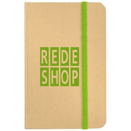 Calepin personnalisable Dictum papier blanc (70 g/m²)  avec fermeture élastique.  Carton.