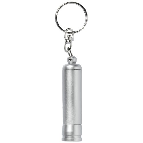 Personalized mini Antares LED torch keyring Metal ring. Batteries included. Plastic.