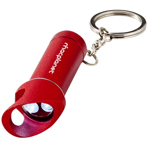 Porte-clés personnalisé décapsuleur avec lampe Lobster Bouton-poussoir marche/arrêt Anneau métallique.  Piles fournies.  Alumini