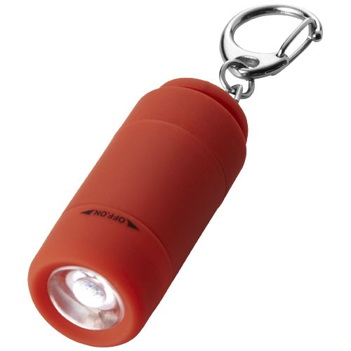 Mini personnalisable lampe avec chargeur USB Avior Pile fournie.  Plastique ABS et revêtement gomme.