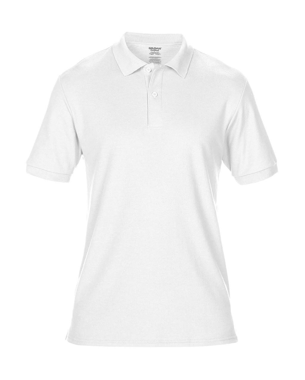 Polo double piqué DryBlend 207 g/m² (White: 200 g/m²)  65% polyester, 35% coton ringspun (double piqué)  prérétréci