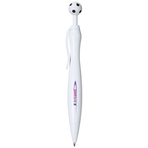Personalized Naples retractable football ballpoint pen with click in the shape of a football. ABS plastic.
