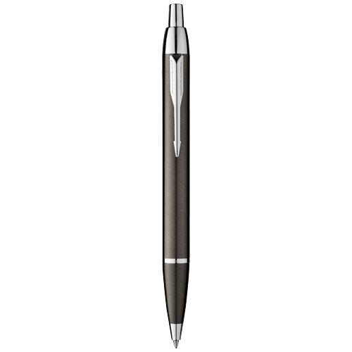 Stylo personnalisé à bille Parker IM Présentation dans coffret cadeau Parker. Livré avec recharge de stylo à bille QuinkFlow br