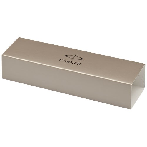Stylo personnalisé à bille Parker IM Présentation dans coffret cadeau Parker. Livré avec recharge de stylo à bille QuinkFlow br