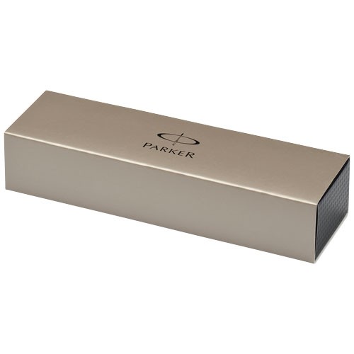 Stylo personnalisé à bille Parker IM Présentation dans coffret cadeau Parker. Livré avec recharge de stylo à bille QuinkFlow br