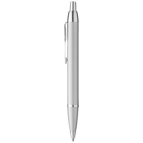 Stylo publicitaire à bille Parker IM Présentation dans coffret cadeau Parker. Livré avec recharge de stylo à bille QuinkFlow br