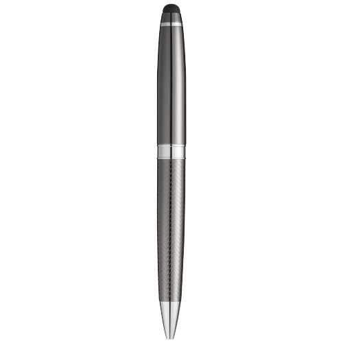 Parure personnalisée de stylos comprenant un stylo à bille et un stylo roller avec cartouche d'encre noire.