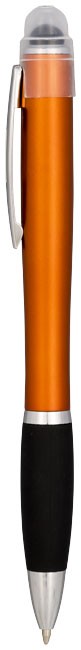 Stylo à bille lumineux Nash avec corps de couleur et grip noir