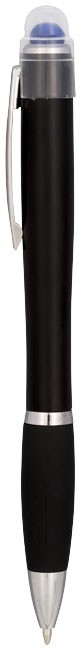 Stylo à bille Nash avec corps noir et lumière colorée