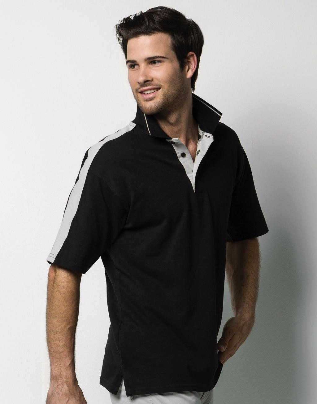 Polo publicitaire Sporting 210 g/m² 100% coton large bande contrastée sur les épaules