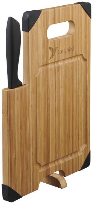 Planche à découper en bambou avec couteau