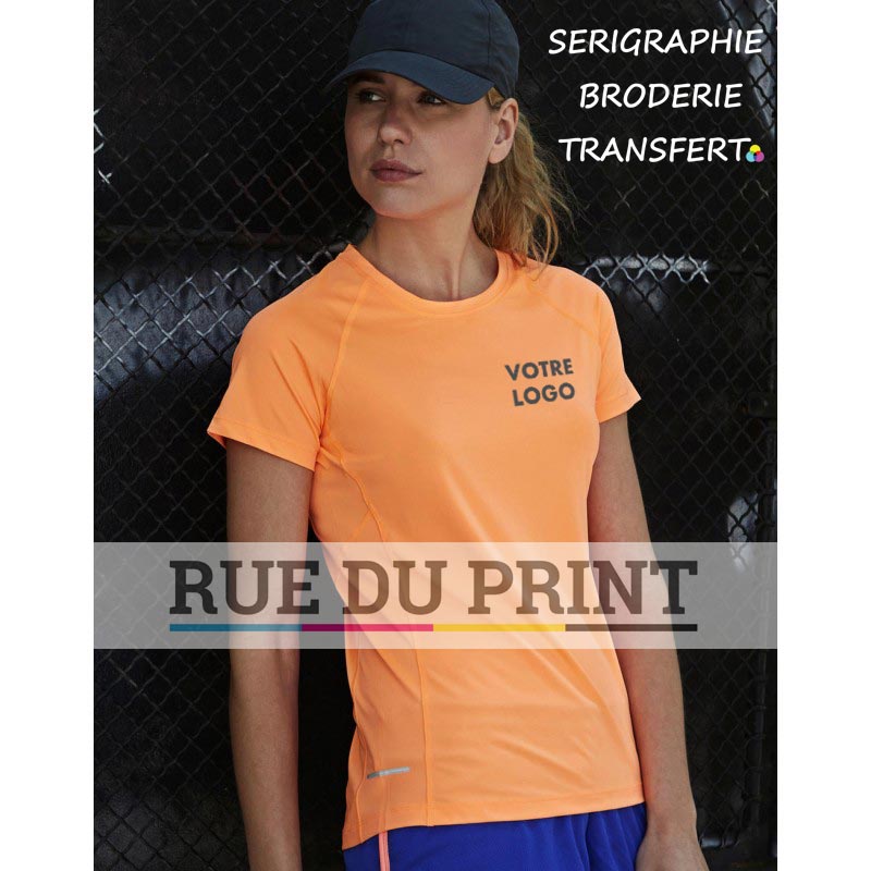 Tee-shirt publicité femme respirant 160 g/m² 95% polyster (tissu COOLdry), 5% élasthanne