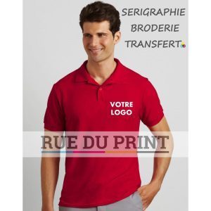 Polo publicité double piqué DryBlend 207 g/m² (White: 200 g/m²) 65% polyester, 35% coton ringspun (double piqué) prérétréci