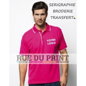 Polo publicité Essential 185 g/m² 65% polyester, 35% coton piqué bord côte 1x1 au col et manches avec rayure contrastée