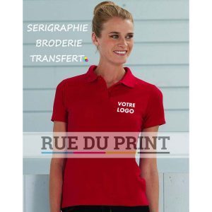 Polo personnalisé femme Blend 215 g/m² (White: 210 g/m²) 65% polyester, 35% coton ringspun piqué