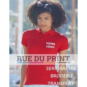 Polo publicité femme Premium White: 170 g/m², couleur: 180 g/m² 100% coton coutures latérales avec pinces pour une coupe fémin