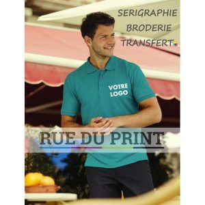 Polo publicité Blended Fabric 180 g/m² (White: 170 g/m²) 65% polyester 35% coton bande de propreté