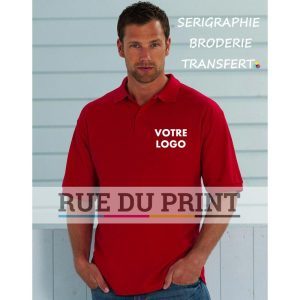 Polo publicité Fabric 215 g/m² (White: 210 g/m²) 65% polyester, 35% coton ringspun piqué Bande de propreté