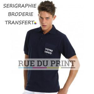 Polo publicité avec poche Safran 180 g/m2 100% coton ringspun (Ash: 99% coton, 1% viscose) patte de boutonnage 3 boutons ton s