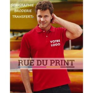 Polo publicité Stars 180 g/m² (White: 170 g/m²) 100% coton col plat côte 1 X 1 avec bande de propreté
