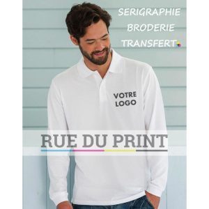 Polo piqué S-L 200 g/m² (White: 195 g/m²) 100% coton piqué ringspun (Light Oxfort: 93% coton, 7% polyester)