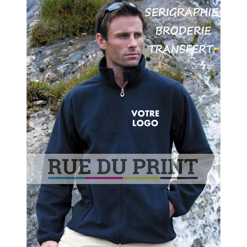 Polaire publicité Osaka 370 g/m²  ext:100% polyester, combinaison de polyester/fleece (épaules, buste et dos en microfllece; côt