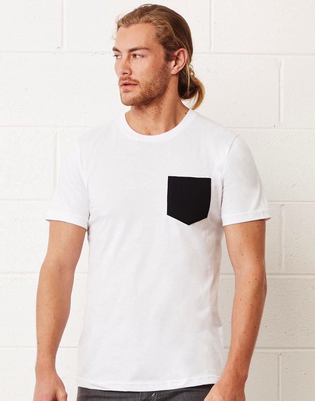 Tee-shirt personnalisé blanc profil homme ras de cou Morgan 100% coton, ringspun (jersey simple), 160 g/m² Grey Heather: 85% c