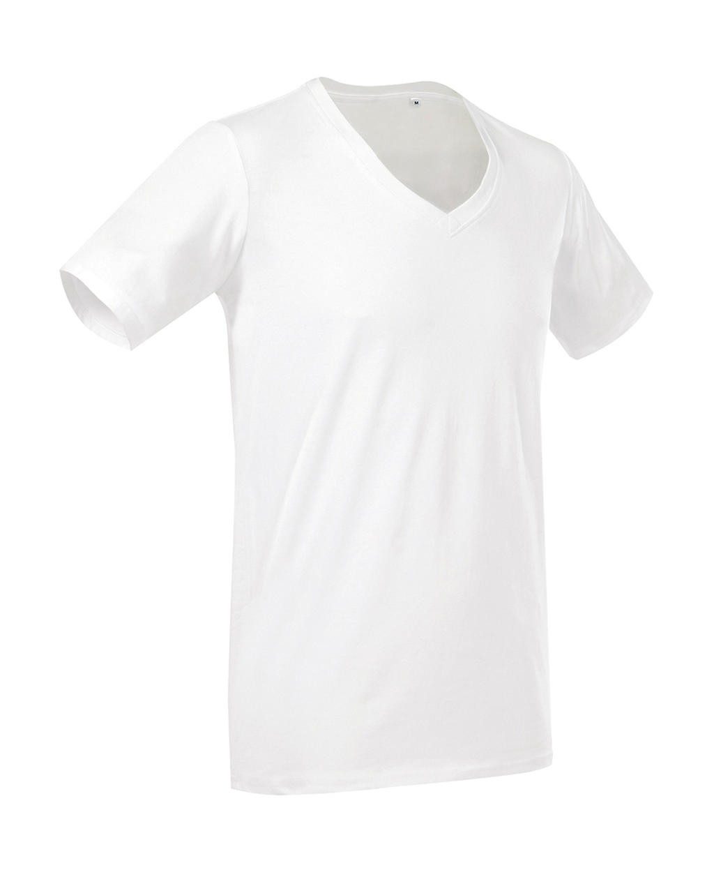 Dean Deep V-neck publicitaire blanc face 95% coton ringspun peigné, 5% élasthanne, 170 g/m²  parfait comme sous-vêtement car prè