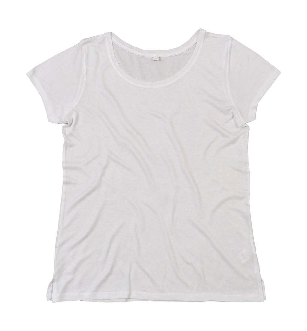 Tee-shirt femme "Black Label" Tencel® personnalisé blanc face  100% lyocell (jersey simple, Tencel®), 150 g/m²  brillant et doux
