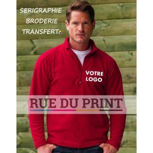 Reklamfleece 1/4 Microfleece 190 g/m2 100% polyester mikrofiber anti-luddbehandling bakre ok